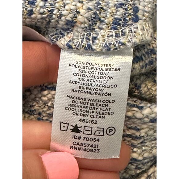 Loft blue tweed lined A line mini pull on skirt size XS - Picture 7 of 10